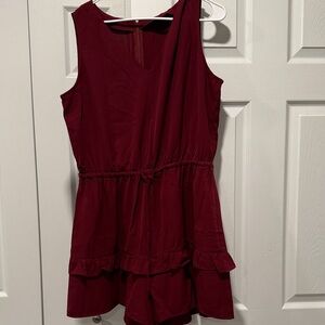 SHEIN Burgundy Sleeveless Romper